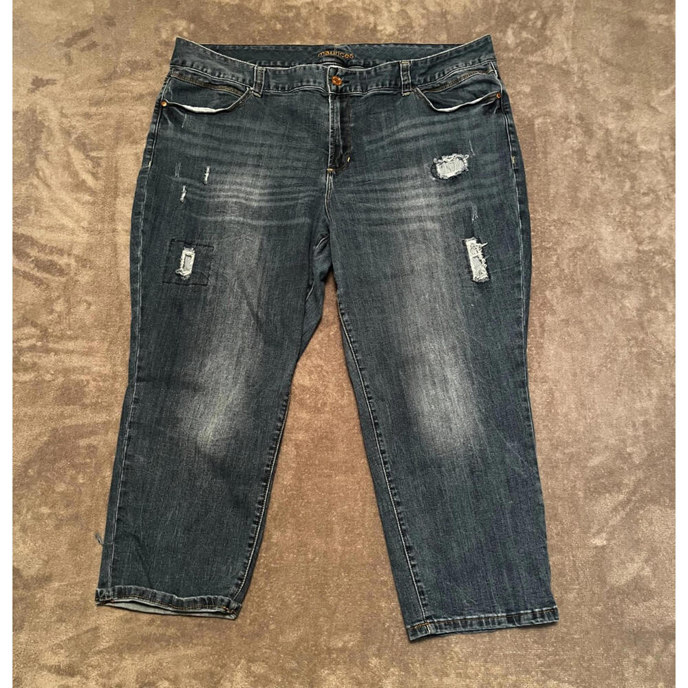 Maurices Medium Wash High Rise Distressed - Stretch Size 26 PLUS